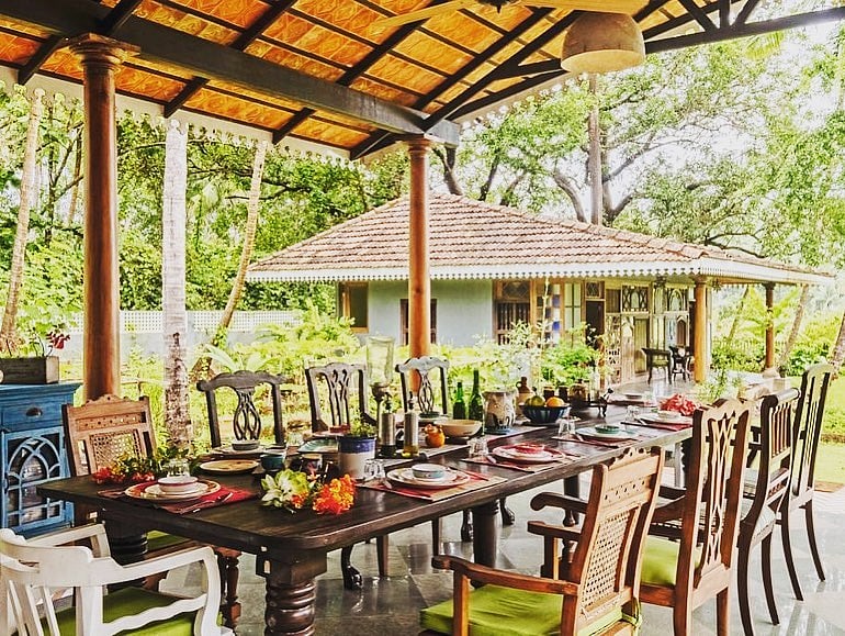 Breakfast is a leisurely affair served at the outdoor dining table