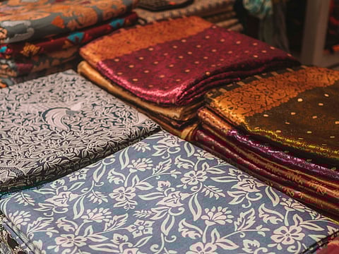 Traditional Indonesian batik print sarongs called sisillia batik for sale in Seminyak Village
