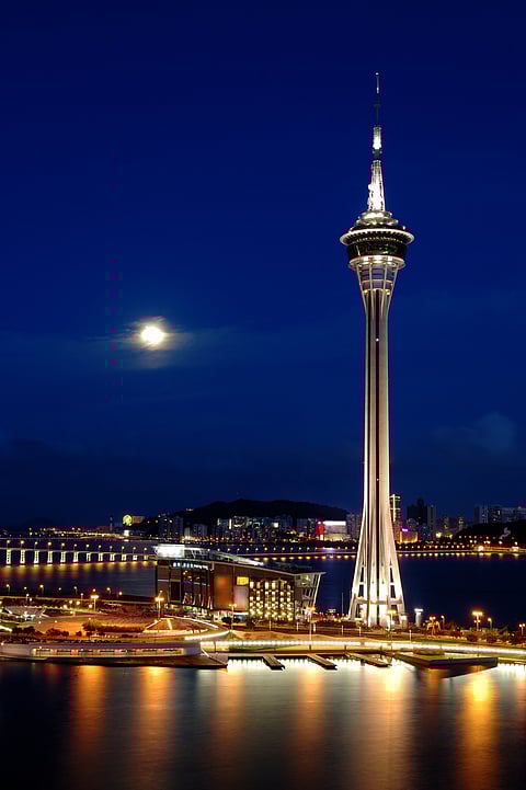 The Macau Tower Convention and Entertainment Center at night