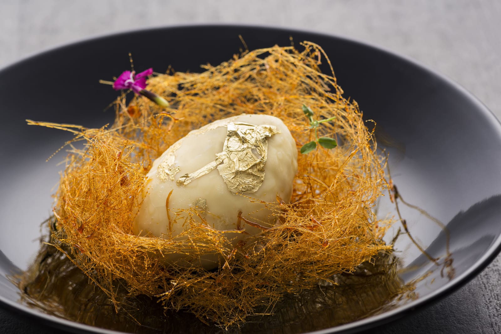 Fennel Pannacotta, Angel Hair Caramel