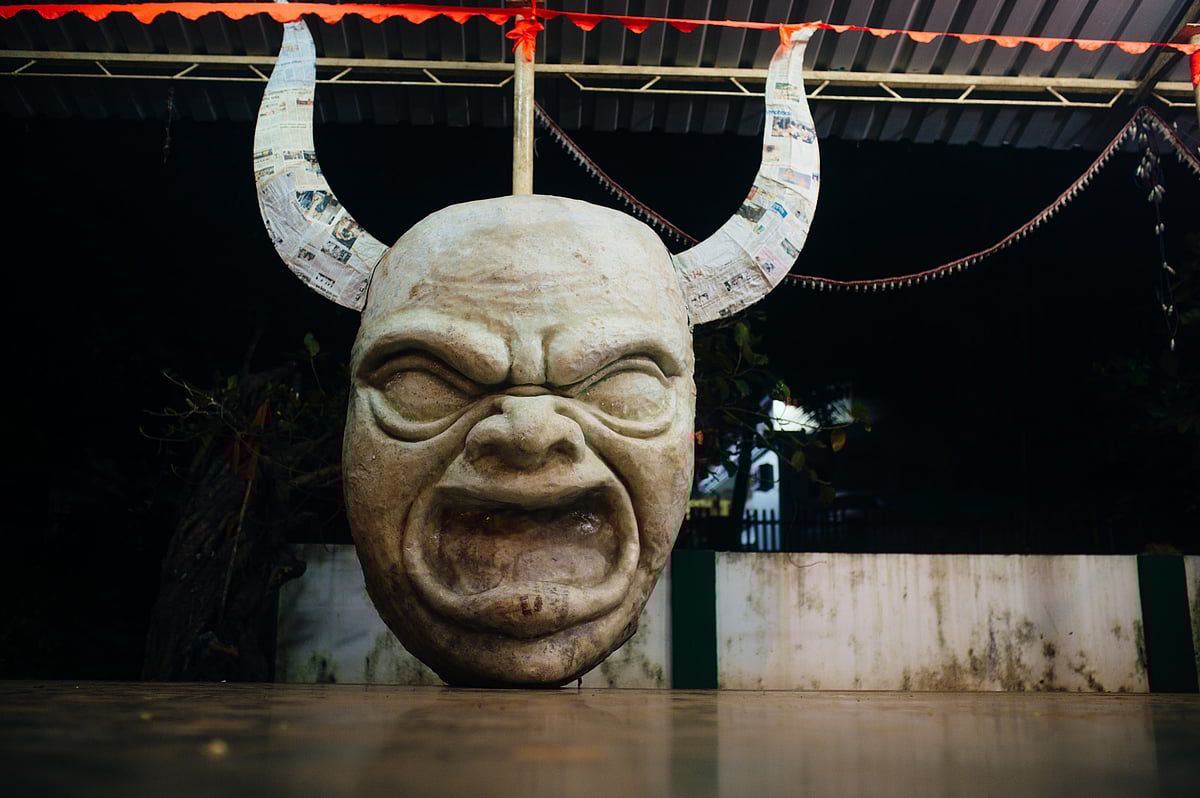 According to mythological tales, Narakasura was a mighty demon king who ruled over the Earth