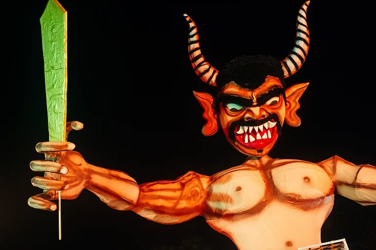 An effigy of Narakasura is built in Goa - knyazevfoto/Shutterstock