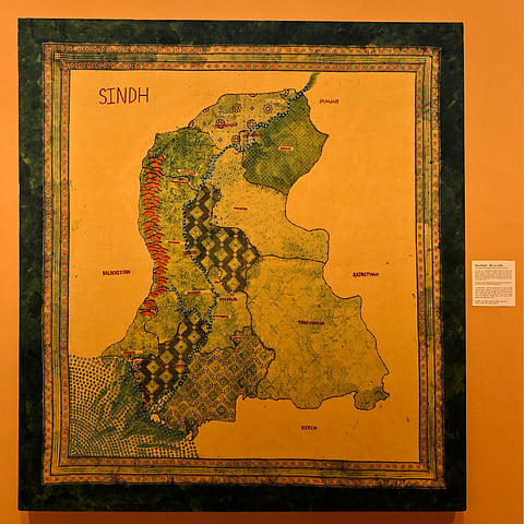 A map of Sindh at the gallery