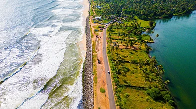 Janmejaya Mohanty/Shutterstock : Aerial view of Kappil Beach