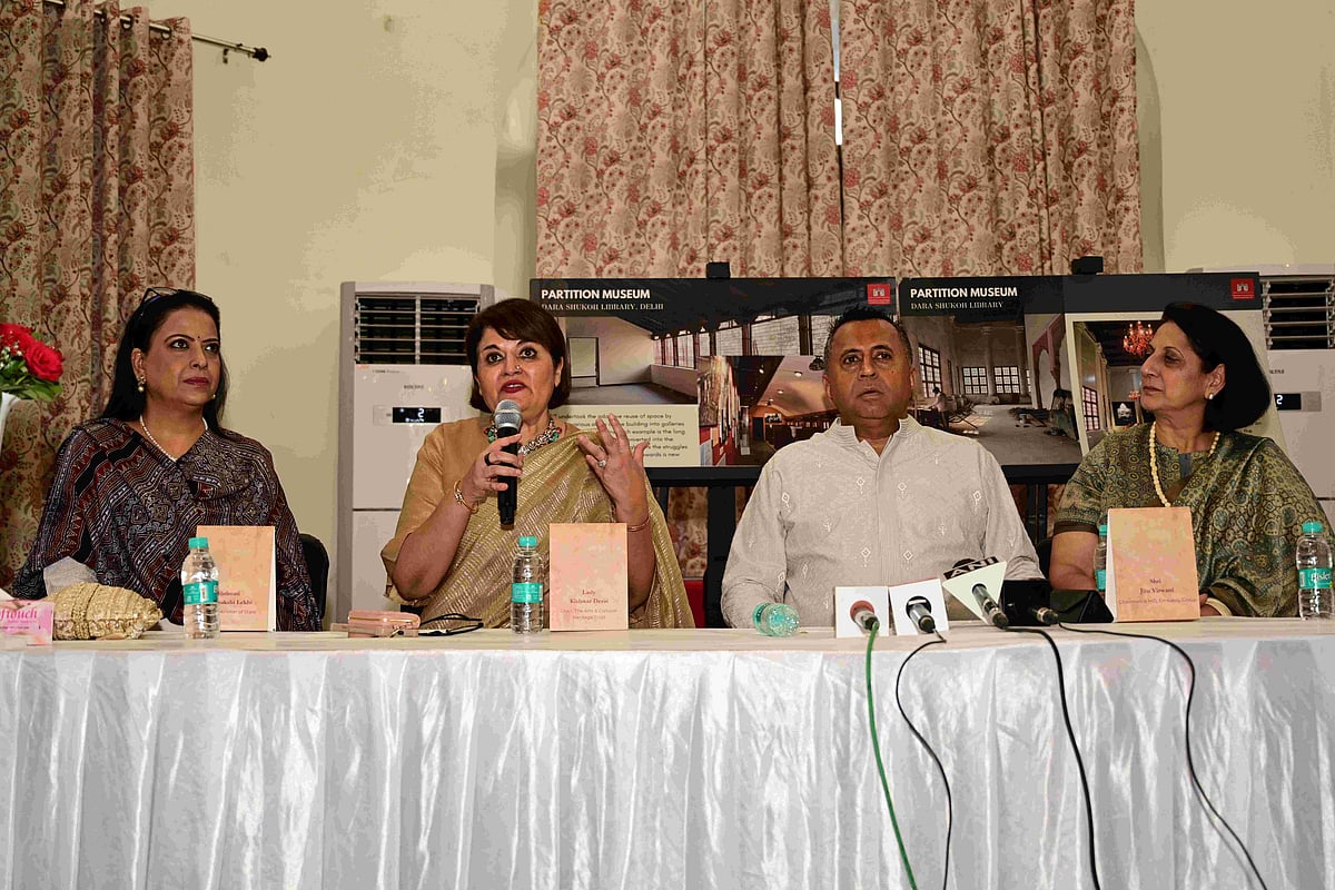 Lady Kishwar Desai speaks at the opening ceremony of the gallery