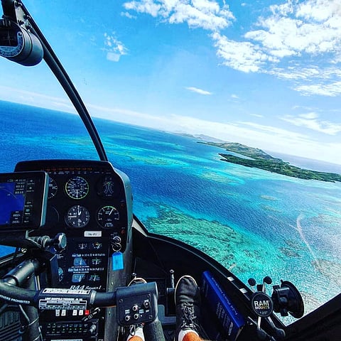Nothing beats a helicopter or seaplane flight to enjoy Fiji's mesmerising maze of jewel-like reefs that colour the ocean in a palette of blues