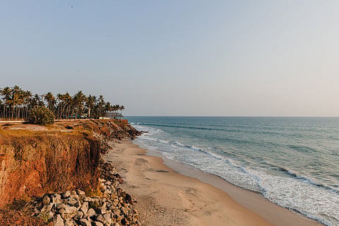The Varkala Cliff is the only place in southern Kerala where cliffs are found adjacent to the Arabian Sea