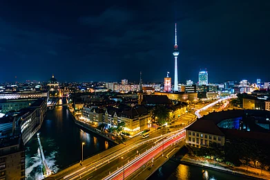 R.M. Nunes/Shutterstock : The Berlin cityscape at night