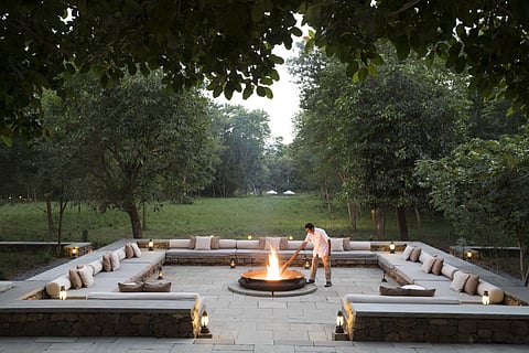 The fireside lounge at the Aman-i-Khas