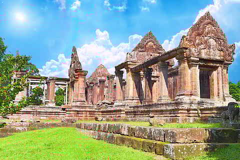 Perched on the edge of a cliff in the Dangrek Mountains, the Preah Vihear Temple offers architectural beauty and breathtaking views
