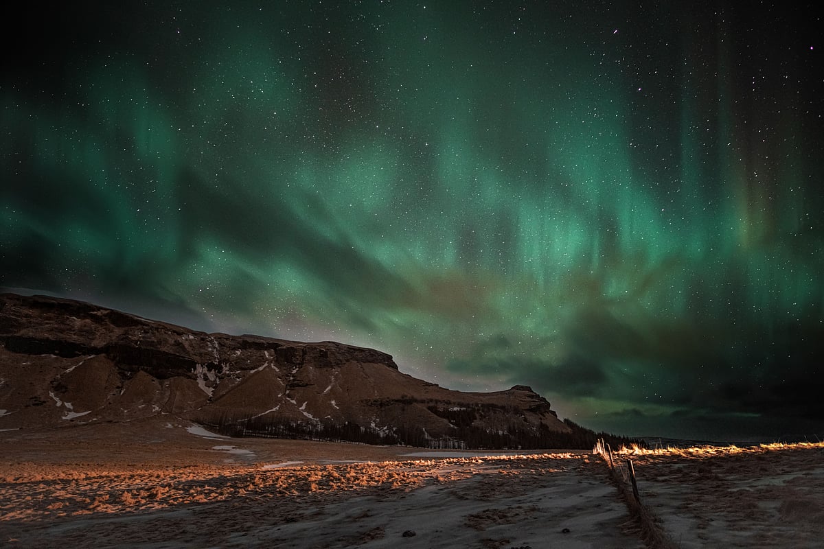 The aurora borealis over Reykjavík