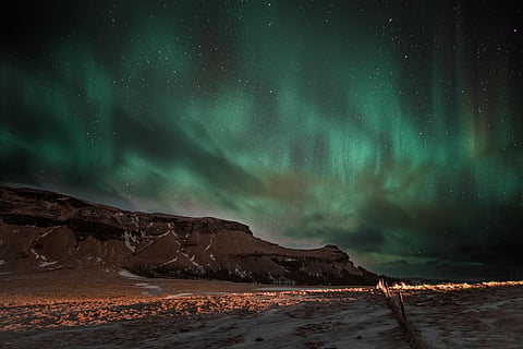 The aurora borealis over Reykjavík