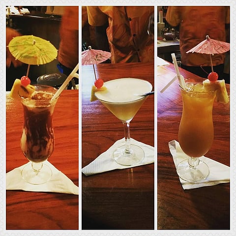 A selection of cocktails from Ocean Terrace Restaurant