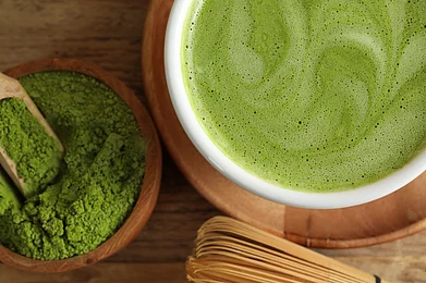 New Africa/Shutterstock : Matcha powder is used in desserts, energy drinks, iced teas and pancakes, among a range of other products