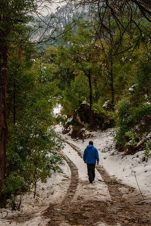 The landscape of Manali during winter