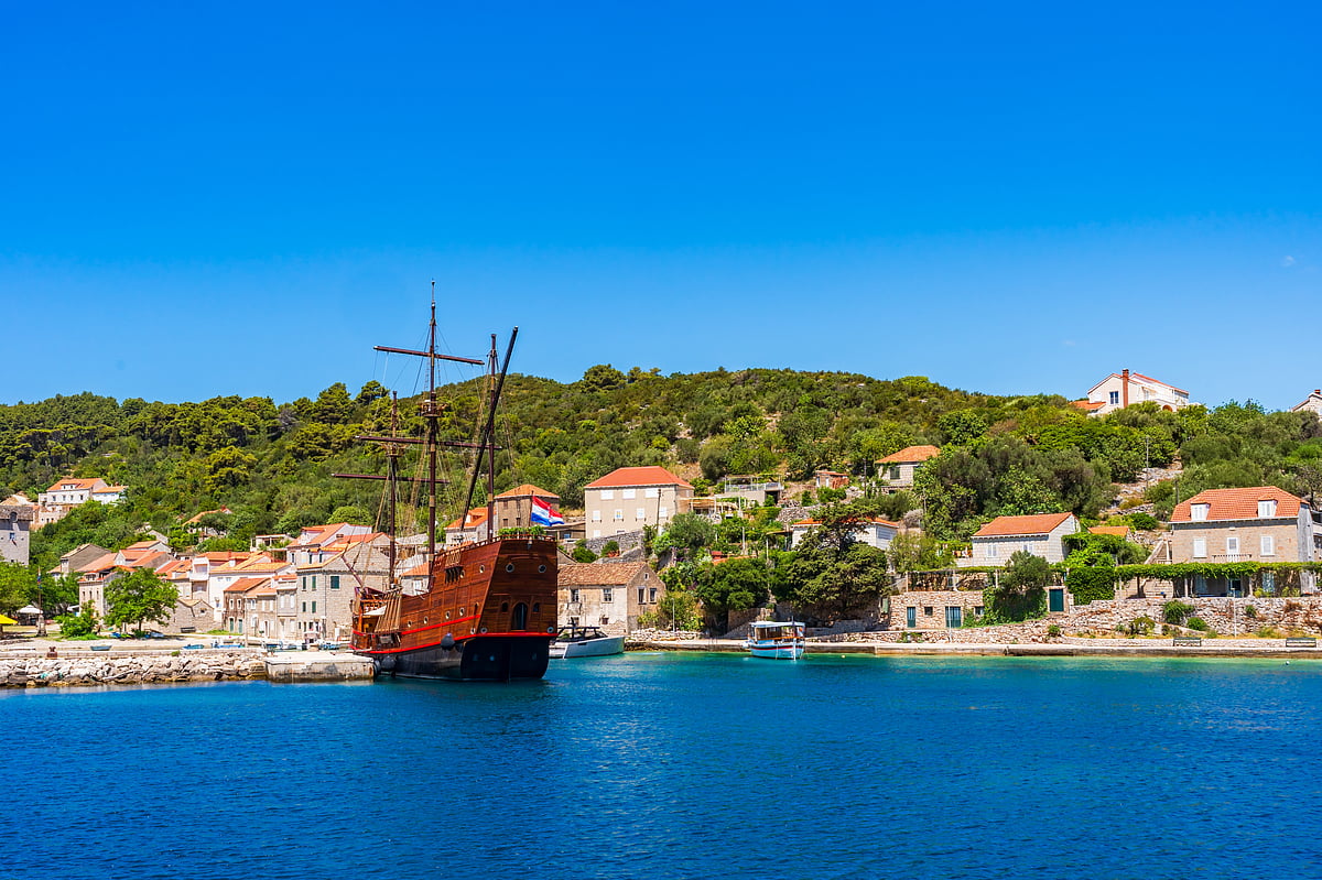 Šipan is the largest of the Elaphiti Islands and is known for its olive groves, vineyards, and quiet coves