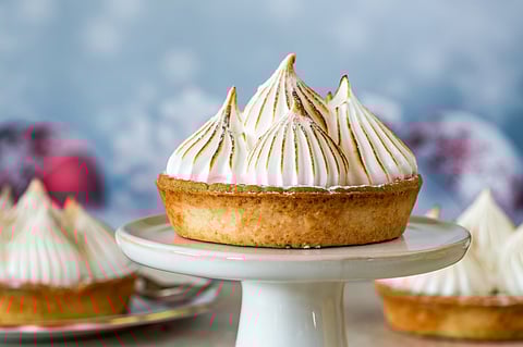 The lemon meringue pie is a classic French dessert