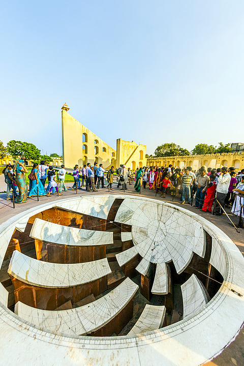 People visit the Jantar Mantar observatory