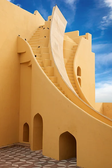 Shutterstock : A picture of Jantar Mantar Observatory on a sunny day, Jaipur