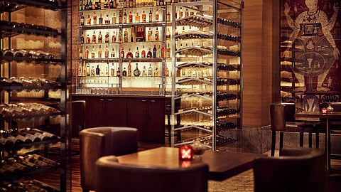 Grand Hyatt Mumbai guests can choose from The Bar's all-day dining menu or drinks menu, which features a range of vintage wines, whiskeys and more