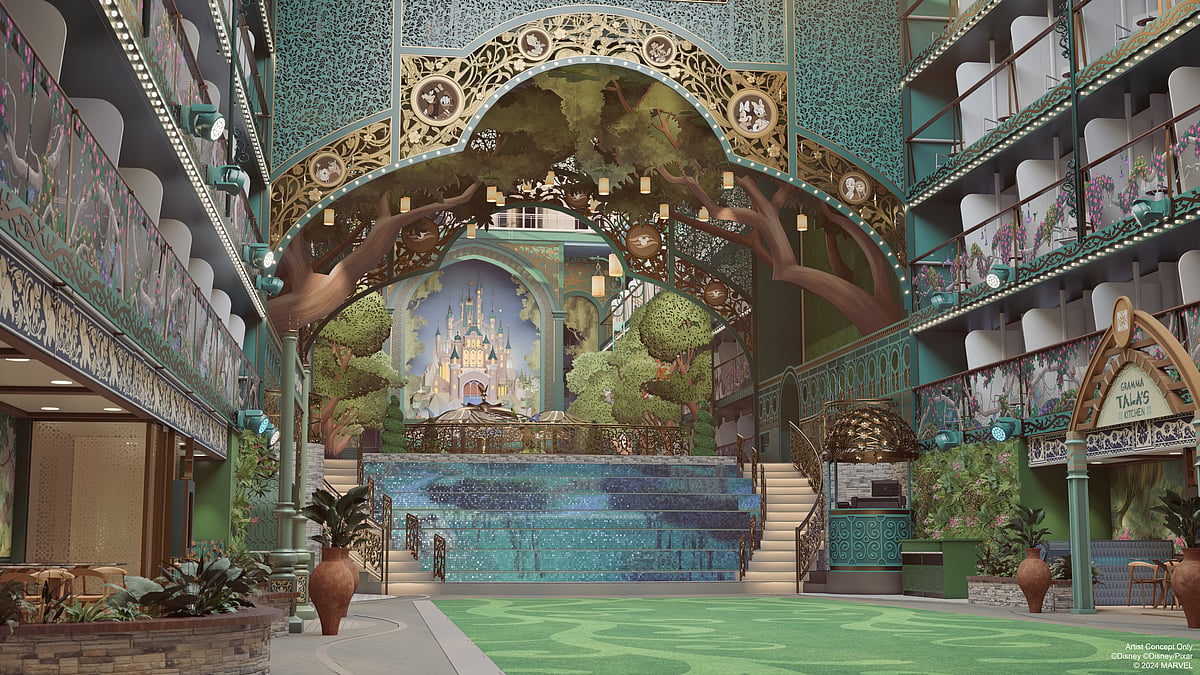 Disney Imagination Garden will feature a stunning Garden Stage with LED screens for vibrant shows