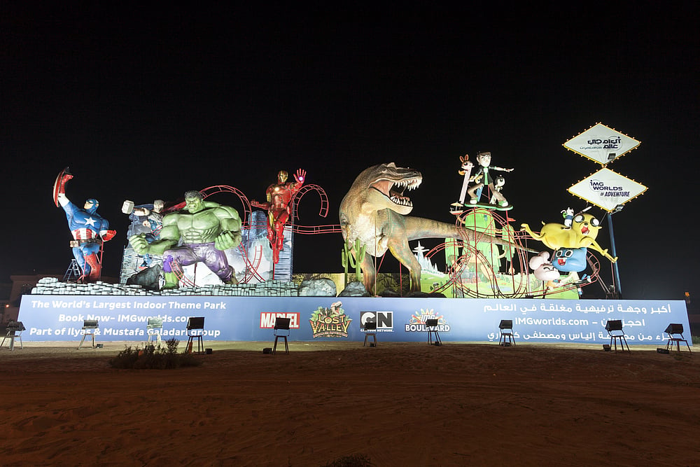  IMG Worlds of Adventure indoor amusement park in Dubai advertisement board