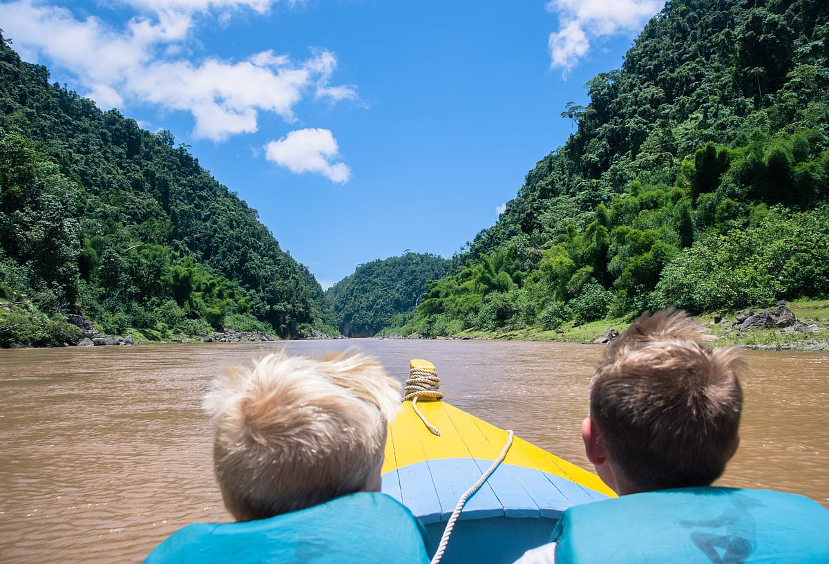People exploring the Navua River