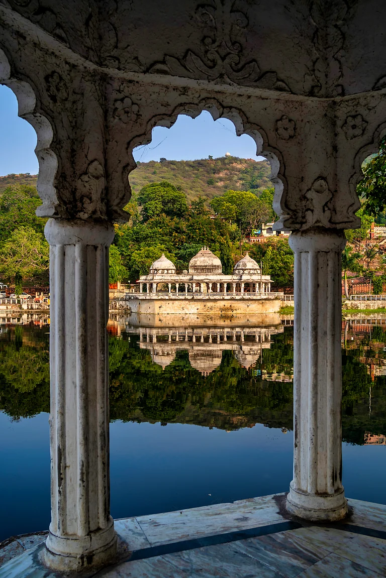 Beautiful landscape view of the monument Doodh Talai Musical Garden in Udaipur - Shutterstock