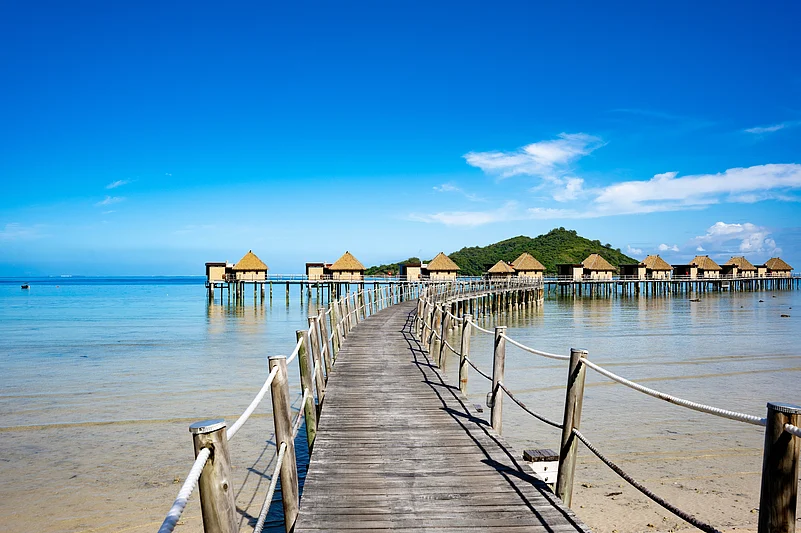 A view of a beach dock in Fiji