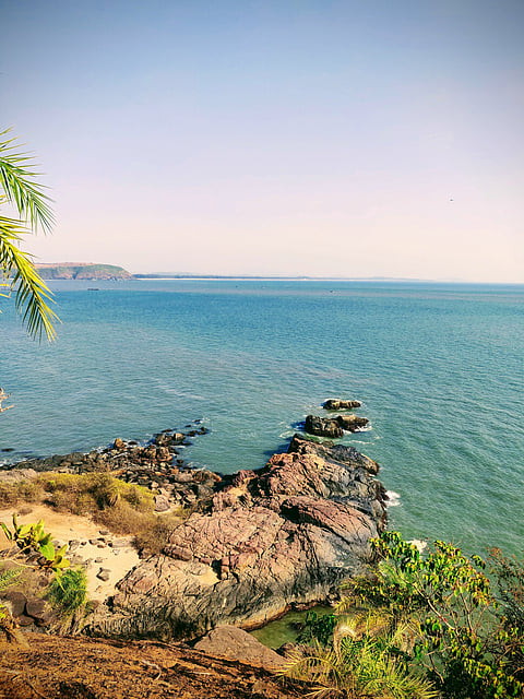 A view of the Om Beach, Gokarna, Karnataka