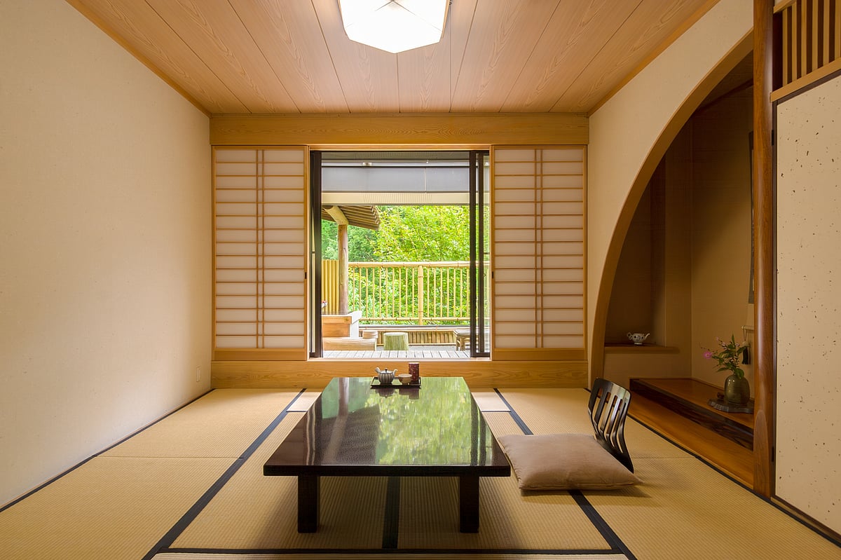 Traditional ryokan bedroom, Kurokawa Onsen, Japan