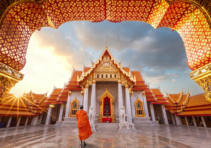 Wat benchamabophit white marble temple in Bangkok