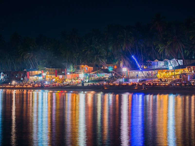 A night view of Palolem Beach