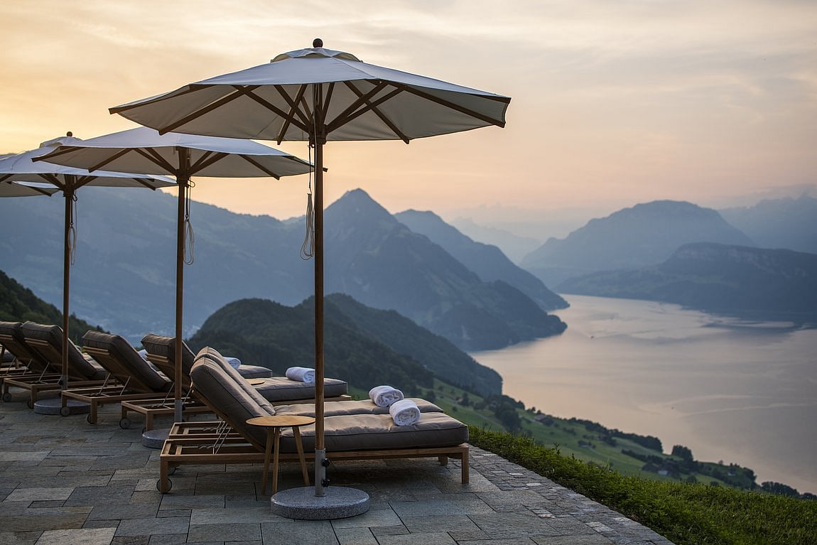 The Hotel Villa Honegg has a view of Lake Lucerne
