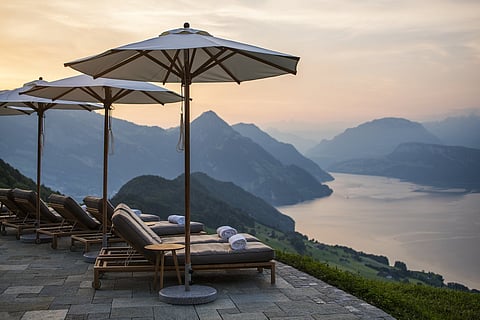 The Hotel Villa Honegg has a view of Lake Lucerne