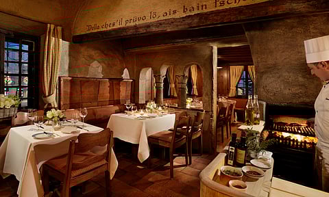 The Chesa Veglia restaurant at Badrutt’s Palace Hotel