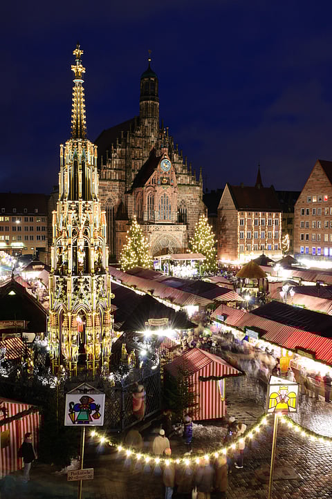 A view of Christkindlesmarkt during Christmas
