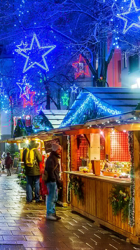 A view of the Christkindelsmärik during Christmas