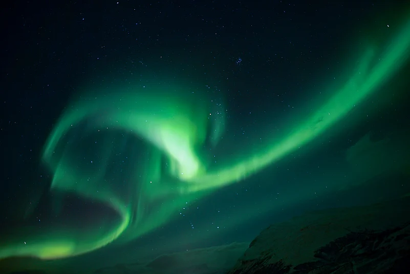 The aurora borealis over Lapland