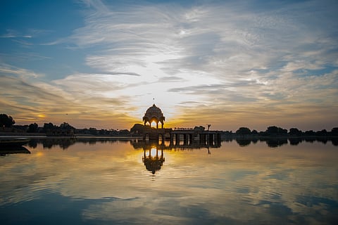 Gadsisar Lake is a picturesque artificial reservoir situated on the outskirts of Jaisalmer