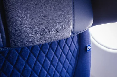 Copyright: 2024 IndiGo : IndiGoStretch promises customers a relaxed and comfortable journey with a coupé-style, two-seat wide bay and premium seats designed by RECARO