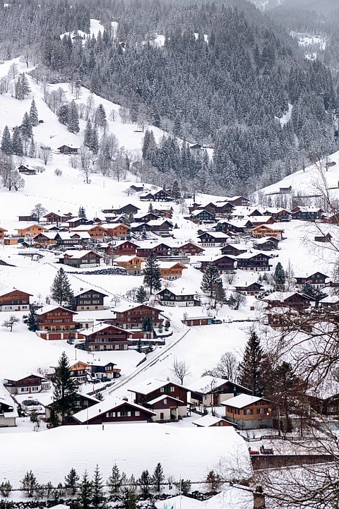 A view of Grindelwald in winter