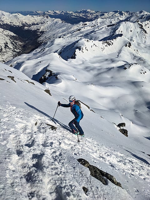 A person skiing in Klosters