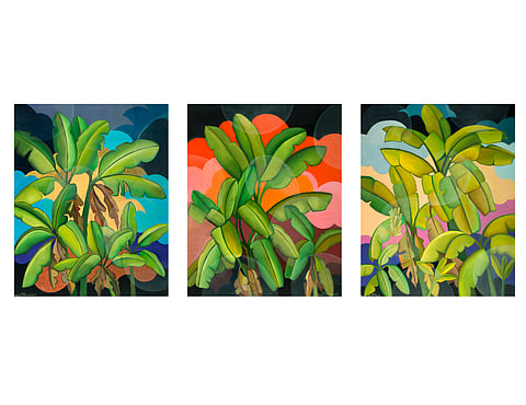 "Banana Grove Triptych" by Senaka Senanayake
