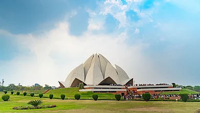Shutterstock : A view of the Lotus Temple of Delhi