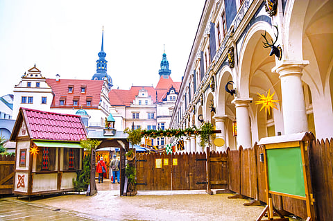 The Stallhof Advent Festival is held within the walls of the Dresden Royal Palace