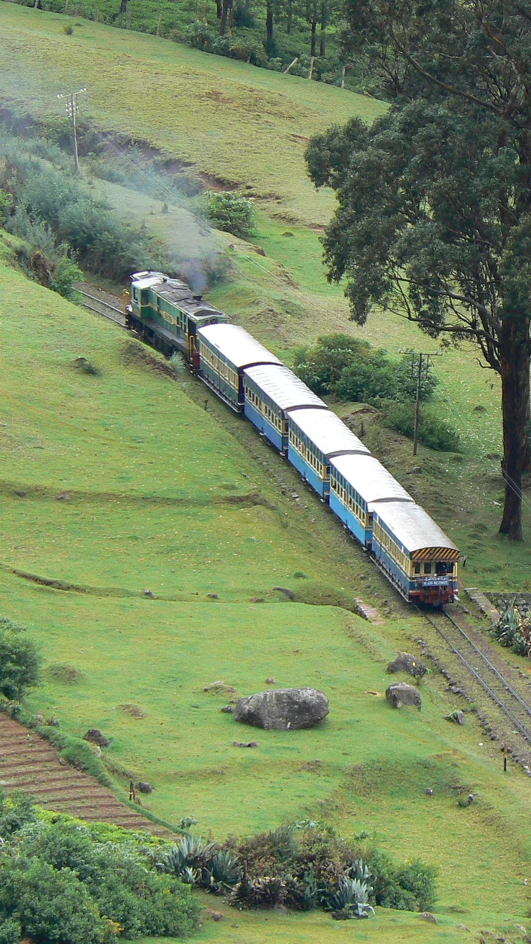 An aerial view of the Nilgiri Mountain Railway