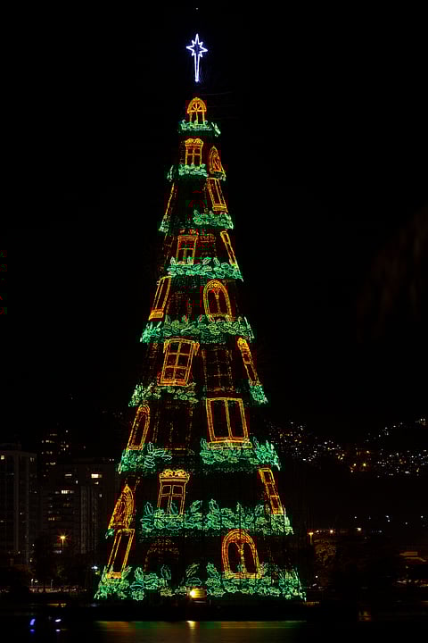 A view of Rio's floating Christmas tree