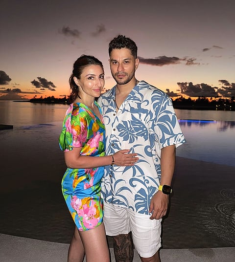 Soha Ali Khan with husband Kunal Khemu in the Maldives