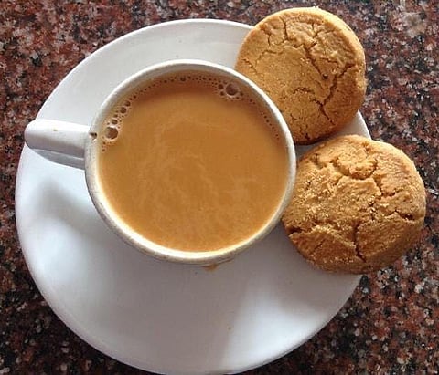 Irani chai with local biscuits
